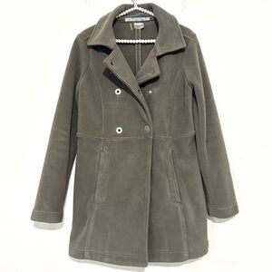 Athleta Switchback Green Fleece Double Breasted Pea Coat SIZE SMALL